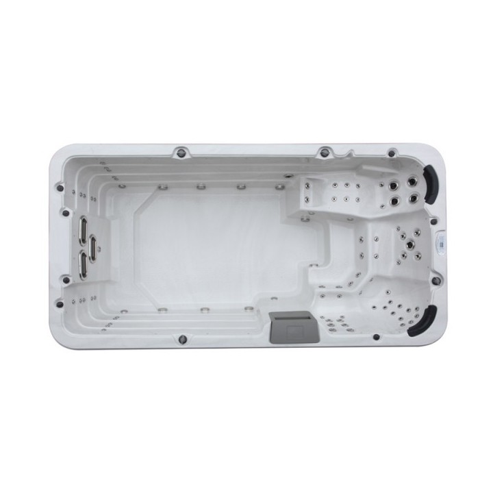 SWIM SPA - Venkovní vířivý bazének s protiproudem Pearl shadow/šedý kabinet 450x230x135 