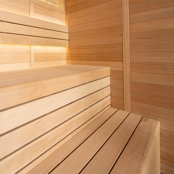 Finská sauna EAGO AWT E1624A hemlock 200×160 9 kW TheWall