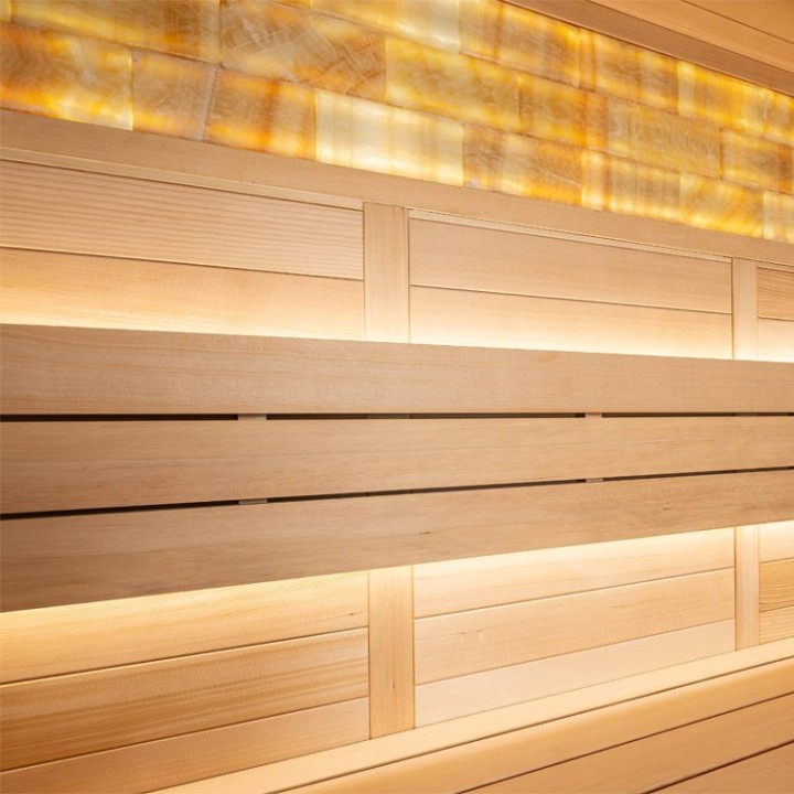 Finská sauna EAGO AWT E1624C hemlock 160×150 6,8 kW Cilindro