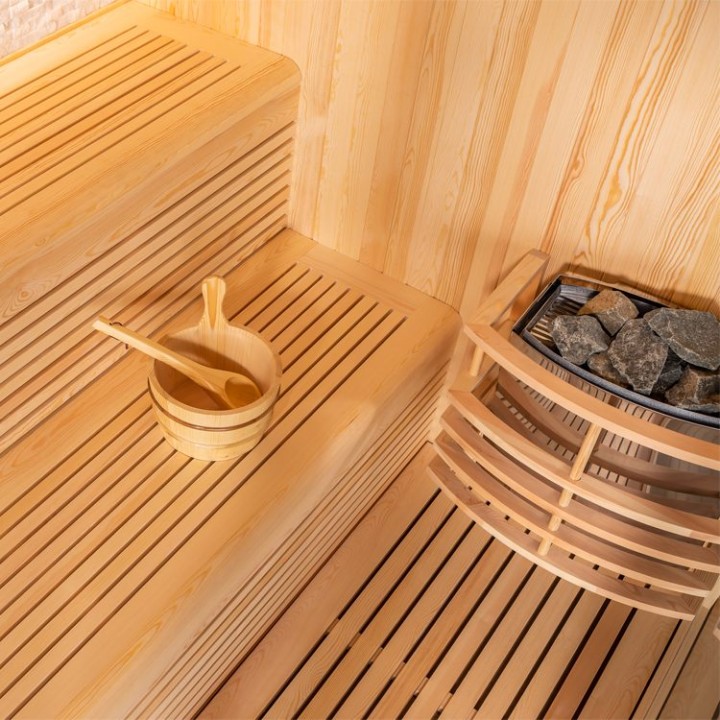 Finská sauna EAGO AWT E1811B borovice 160×160 6,8 kW Cilindro