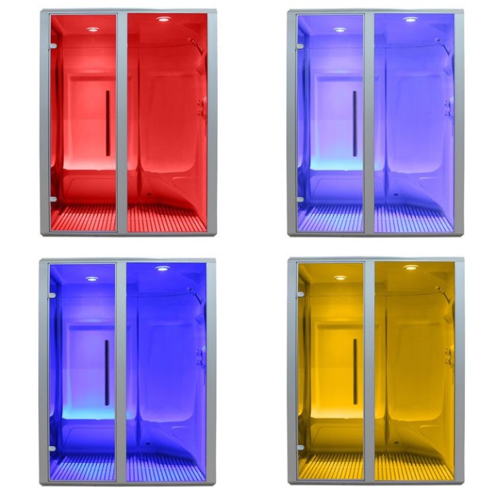 Parní sauna EAGO AWT S200B alu 146×131 pravé provedení