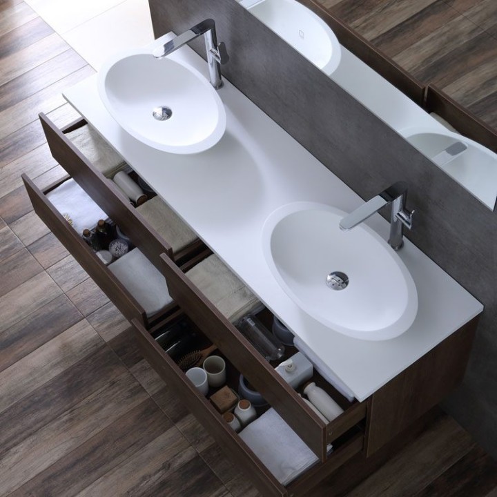 Koupelnový nábytek – set StoneArt Brugge BU-1601pro-3 dubový tmavý 160
