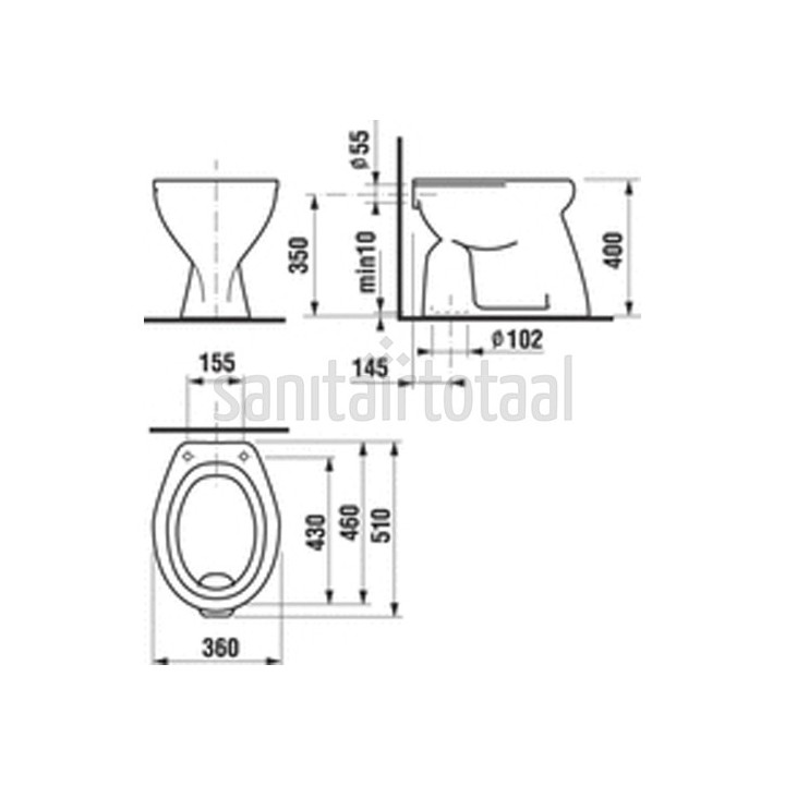 Stojící keramické WC - toaleta - záchod Jika 50x36x40cm 911010434