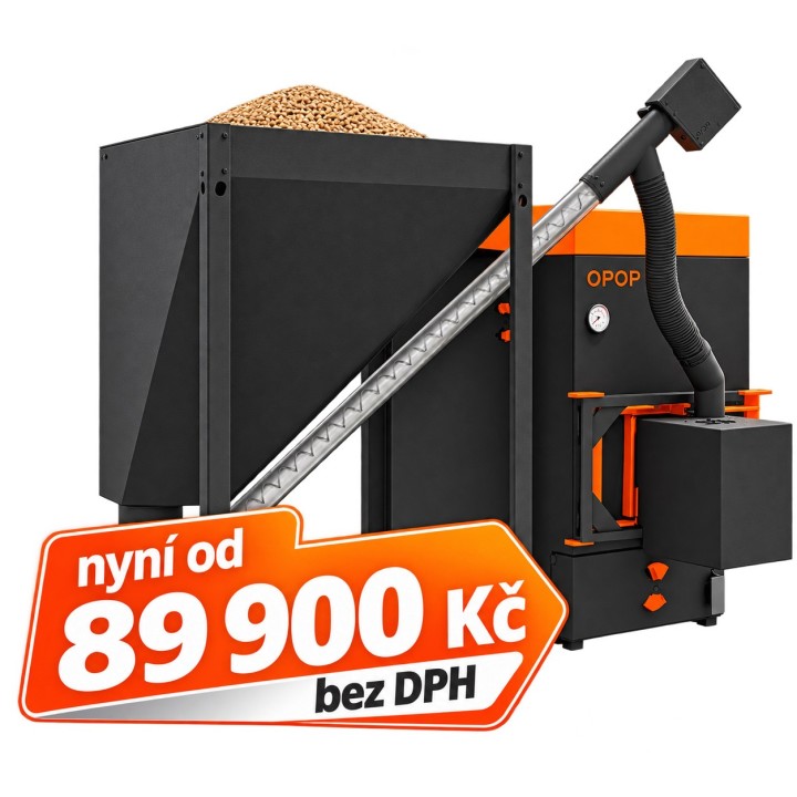 OPOP H420EKO-U S HOŘÁKEM NA PELETY – kombinovaný kotel na uhlí a pelety 2-18/20 kW