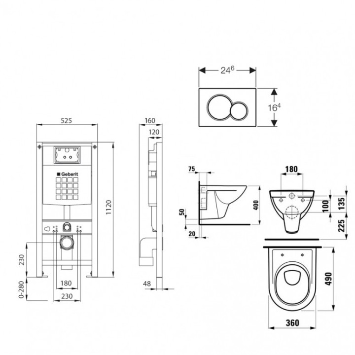 WC - toaletní - záchodový set  Laufen Pro compact 911011033