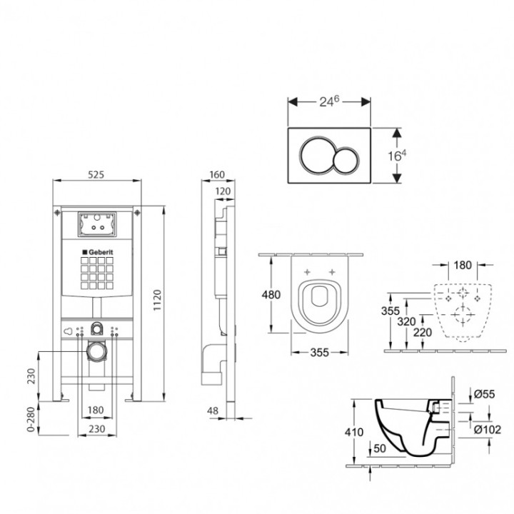 WC - toaletní - záchodový set Villeroy en Boch Subway compact 911011038