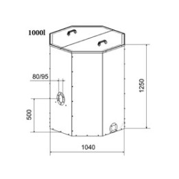 ATMOS Nádrž na pelety 1000 l – objem 1000 l - modrá pro dopravníky DRA50 - 1.7 , 2.5, 4, 5 m …