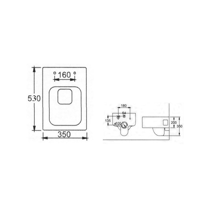 Závěsné WC - toaleta - záchod EAGO WD333P 53x35x35c