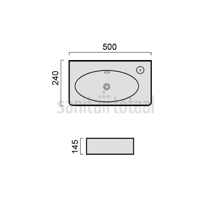 Keramické umyvadlo Mocoori K110-1010 50x24x14,5cm