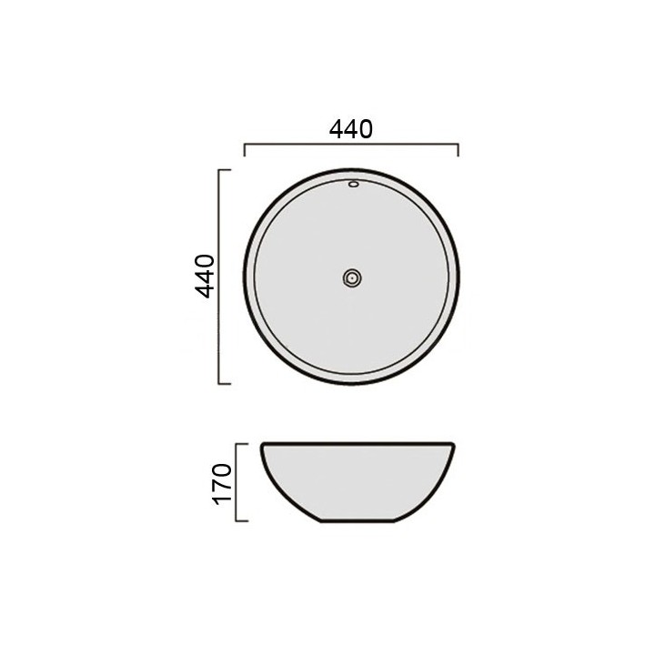 Keramické umyvadlo Mocoori K120-0080 44x17cm