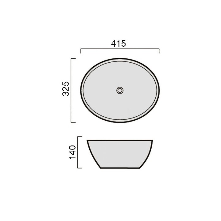 Keramické umyvadlo Mocoori K120-0160 41,5x32,5x14cm