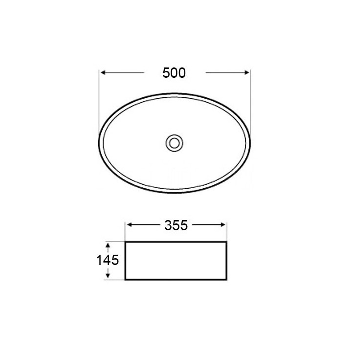 Keramické umyvadlo Mocoori K120-0200 50x35,5x14,5cm