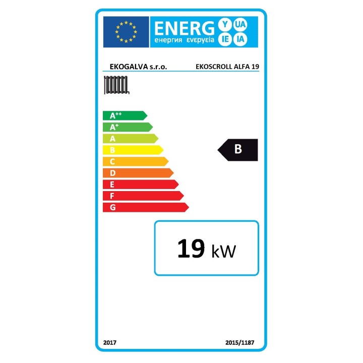 EKOSCROLL ALFA 19 – automatický kotel na uhlí a pelety 19 kW