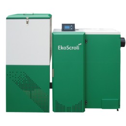 EKOSCROLL ALFA 42 s předním umístěním zásobníku – automatický kotel na uhlí a pelety 42 kW