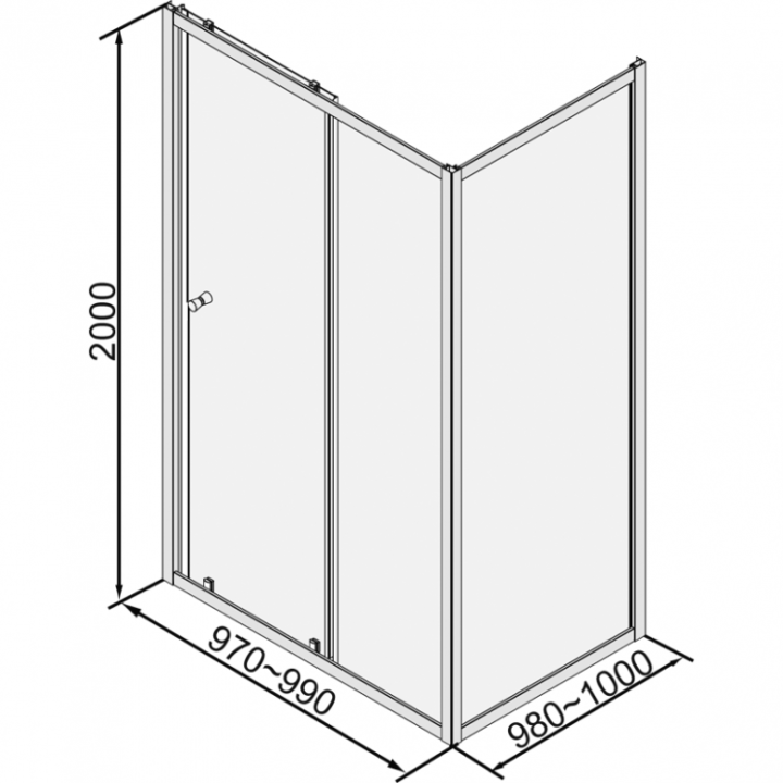 Sprchový kout Mocoori 120x90x200cm 