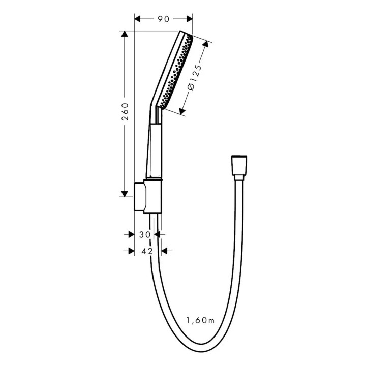 Hansgrohe Raindance Alive Select S - Set sprchové hlavice, držáku a hadice, 3 proudy, EcoSmart, kartáčovaný černý chrom …