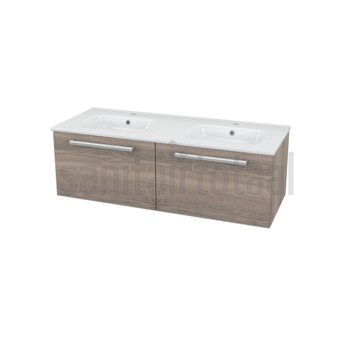 Keramické dvojumyvadlo se skříňkou Mocoori Modulo 120x39,5x46cm