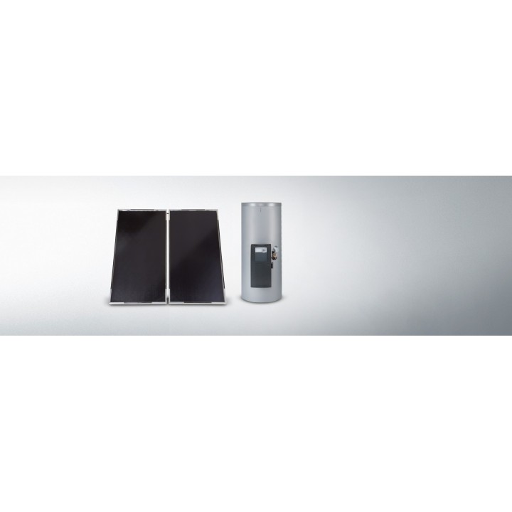 Viessmann Vitosol 100-FM, solární sestava pro ohřev pitné vody, s Vitosolic 100, stříbrný zásobník 190 l